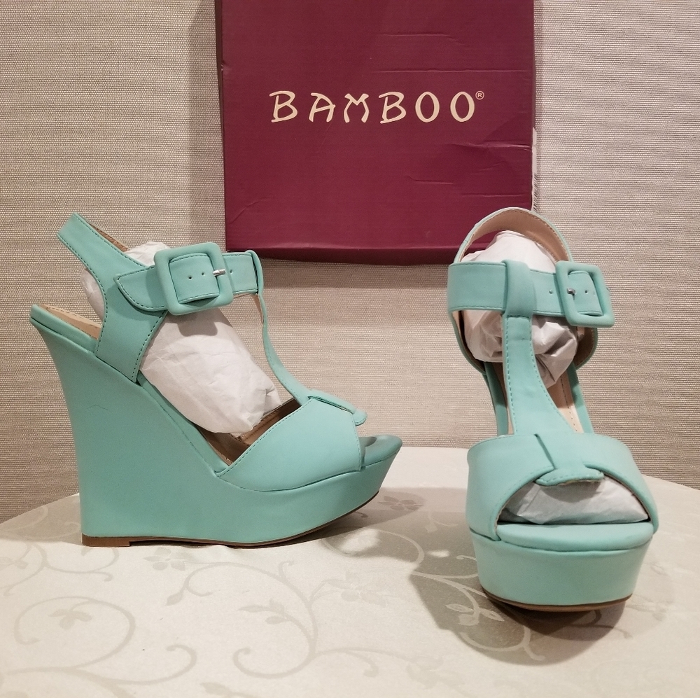Bamboo Wedge Platform Sandals